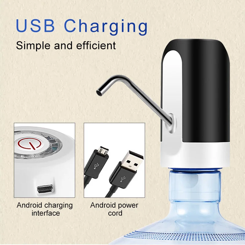 
Standing Rechargeable USB Automatic Mini Electric Drinking Water Dispenser Plastic Desktop Cold 1200mah Lithium Battery CTP 