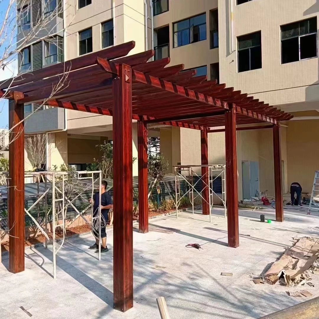 Outdoor garden planter climbing metal grape trellis simple construction pavilion exterior park building aluminium pergola