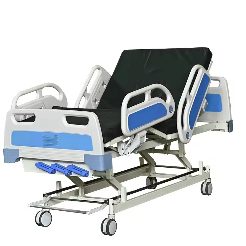 High quality Wholesale Manufacturer Directly Supply 3 Cranks Manual Patient Medical Bed for Hospital with wheels