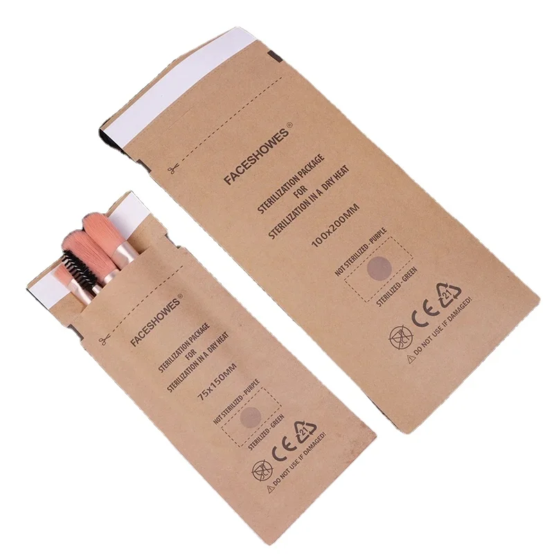 KM Printed Custom High End Medical Grade Kraft Paper Disposable Nail Art Sterilization Bags