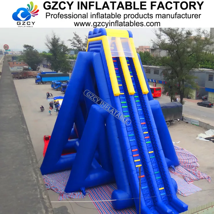 Customized 20meters height double climber giant inflatable water slide