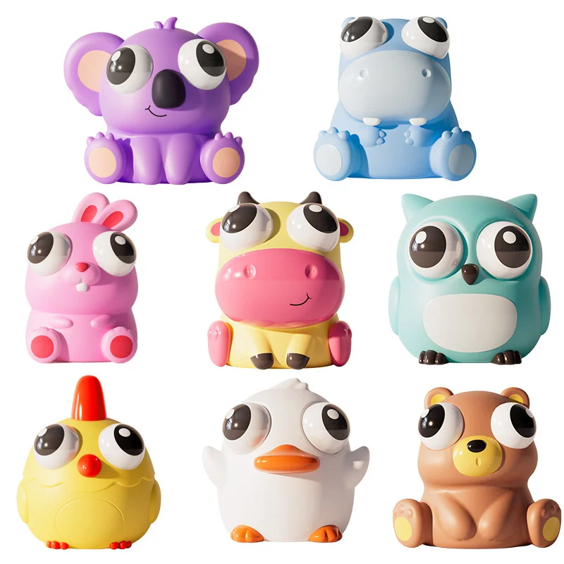 Cute Animals Squishy Fidget Toys Up Eyes Doll Stress Relief Venting Joking Toys Sensory Play Toys