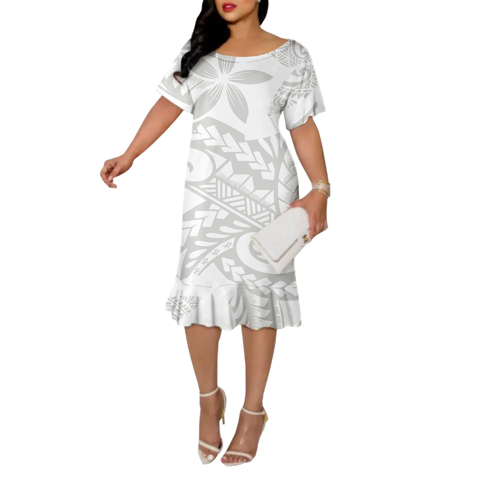 Women Sexy Off Shoulder Samoan Puletasi Mermaid Dresses Gown Long Luxury Custom Party Evening Dress Polynesian Clothing in Bulk