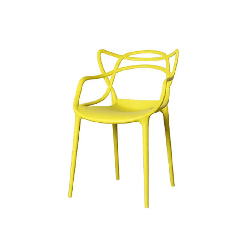 modern simple design armchair room cafe garden stackable chair colorful moulded plastic furniture leisure dining chair with arm