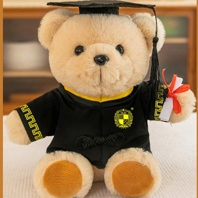 25-45cm wholesale kawaii mini graduation cap anime bear cute plush toys custom cartoon stuffed plush figure toys for kids