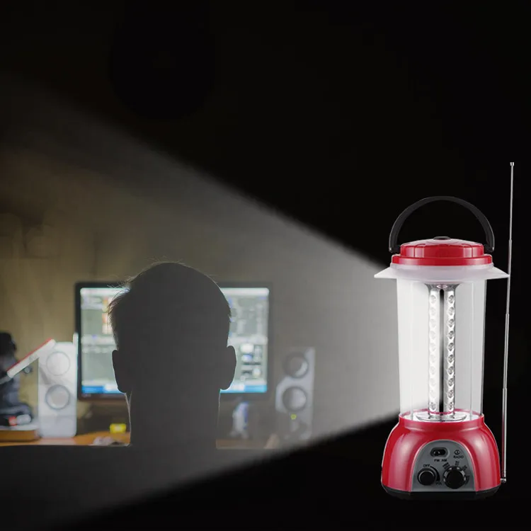 Multi-fonction lantern outdoor camping lantern FM AM function rechargeable lantern