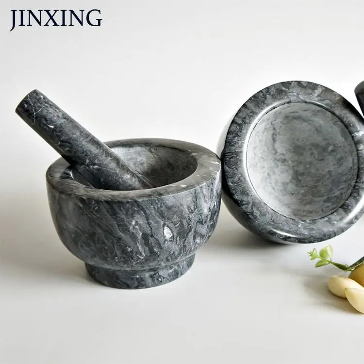 Granite Herb Spice Tools Natural Polished  Mortar & Pestle Set For Grinding Herbs Spices Making Guacam