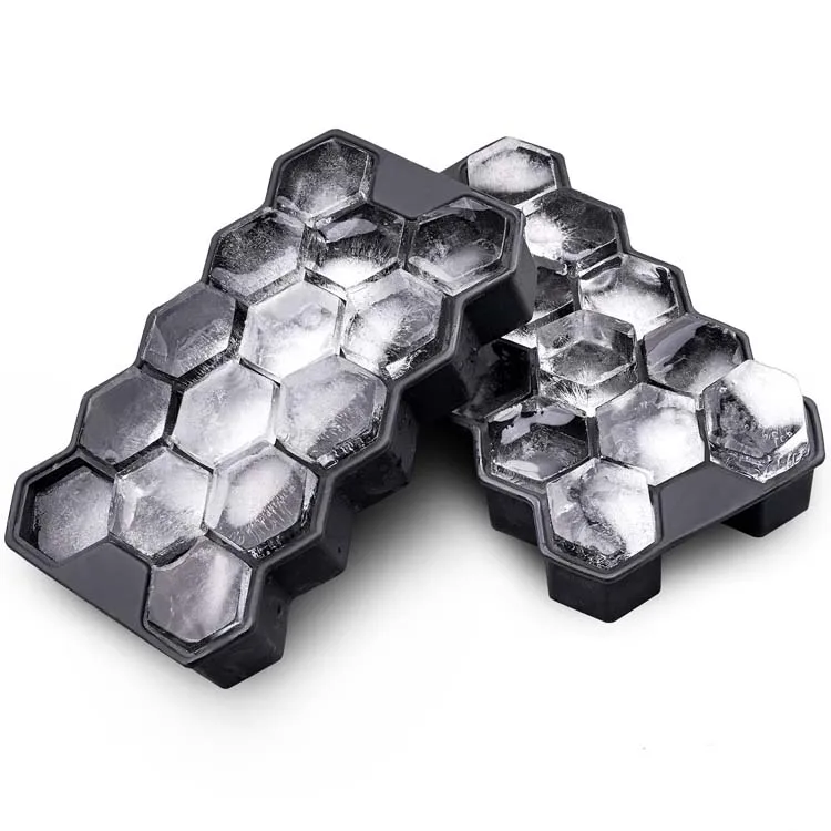Square Ice Ball Cube Maker Mold Trays Round Ice Cream Mould Silicone Ice Cube Tray With Lid