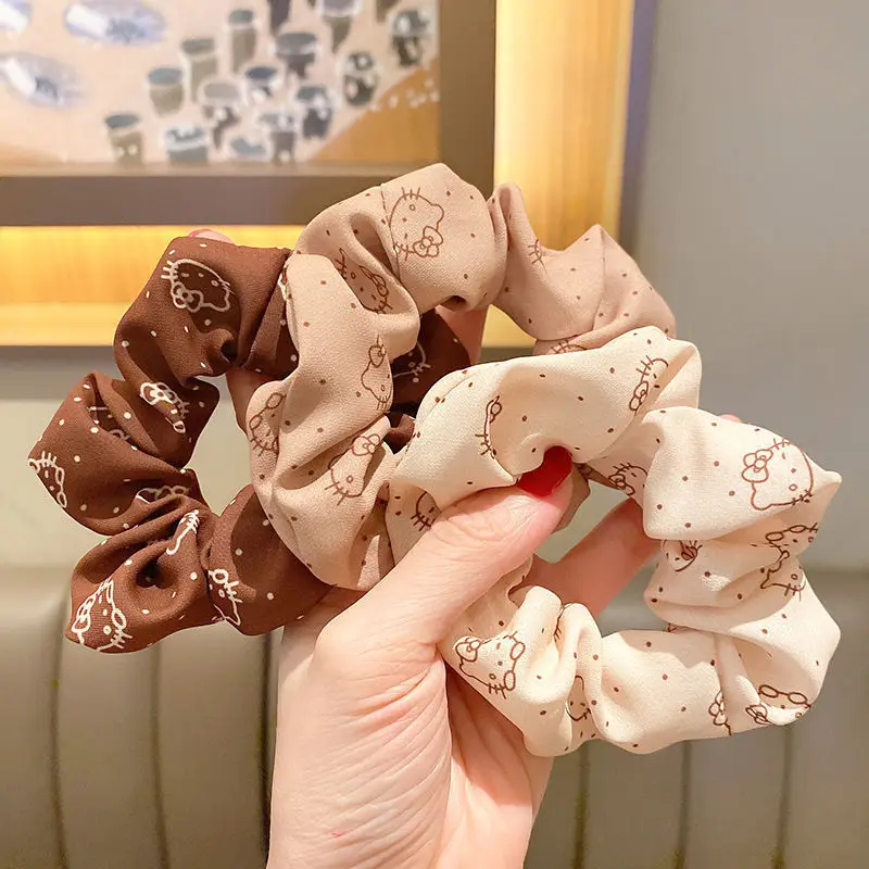 Cute hello kitty cat scrunchies hair band trending hair accessories small adorn article hair bands