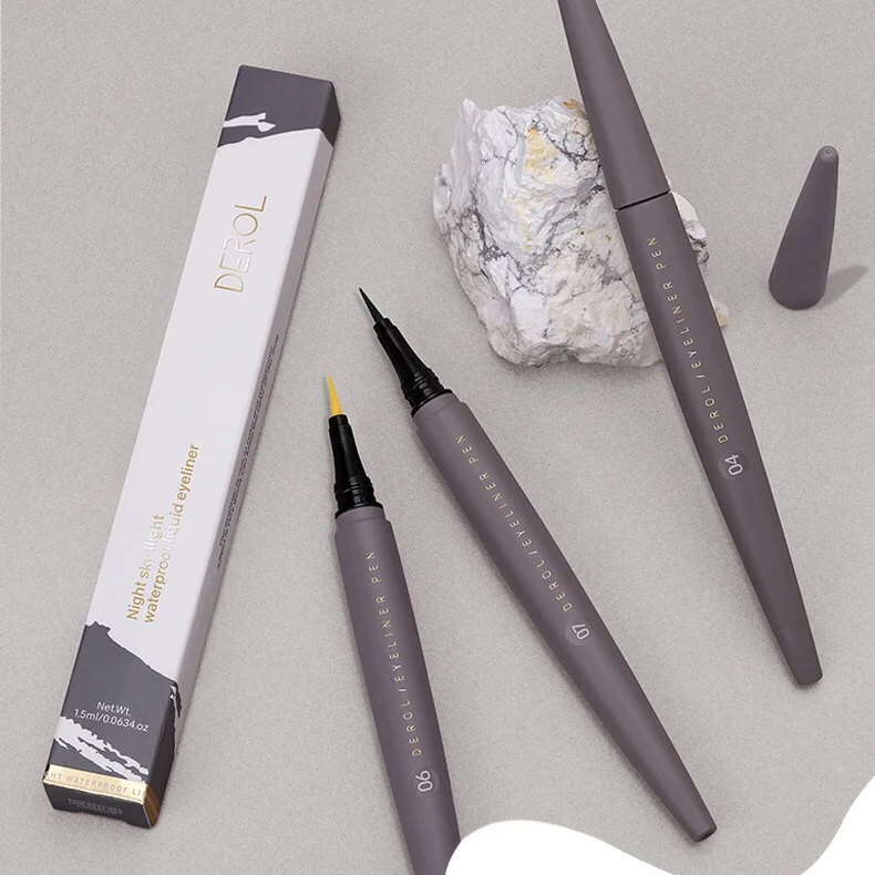 DEROL Matte Eyeliner Liquid Black Brown Blue Yellow Colorful Liquid Eyeliner Fast Dry Waterproof Long Lasting Smooth Eye Liner