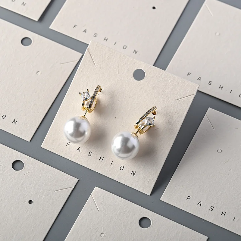 Fashion Earring Holder Display Paperboard Art paper Embossed Card Jewelry Packaging With Custom Logo