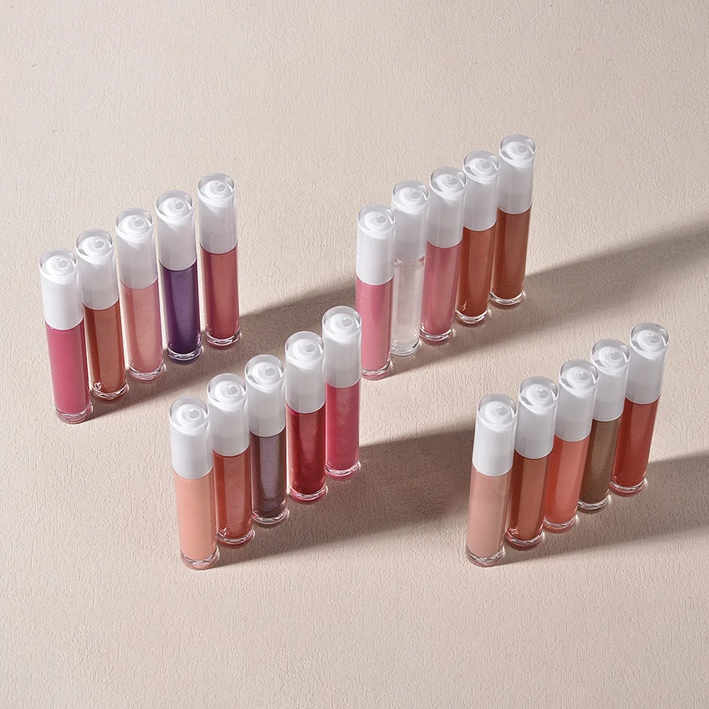 Ready to Ship Custom Wholesale Bulk Shimmer Lip Glossy Vendor Collection 20 Colors Vegan Lip Gloss Private Label
