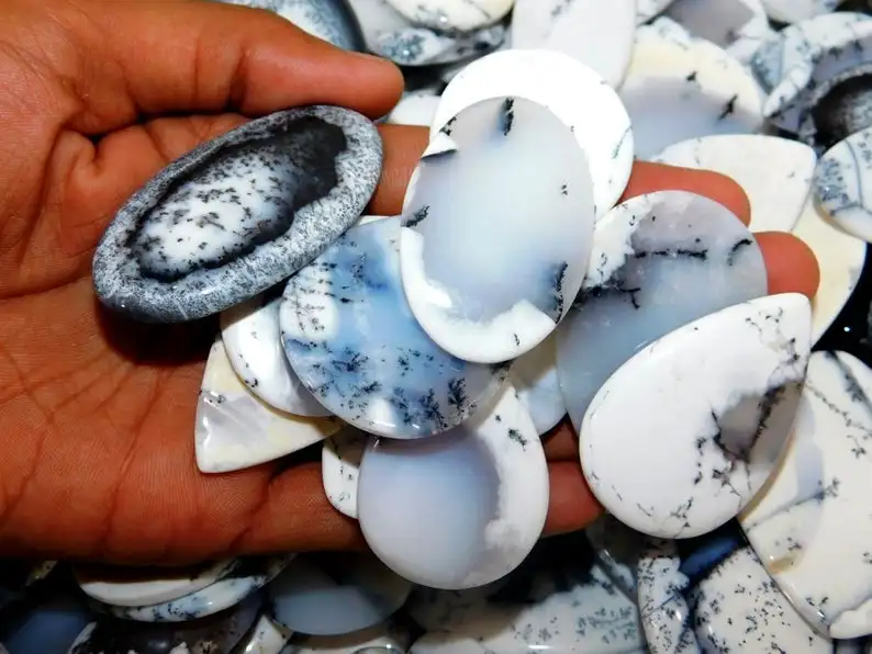Fine Quality 100% Natural Dendritic Opal Free Size Mix Shape Cabochon Gemstone Best For Handmade Jewelry Customization Bulk OEM