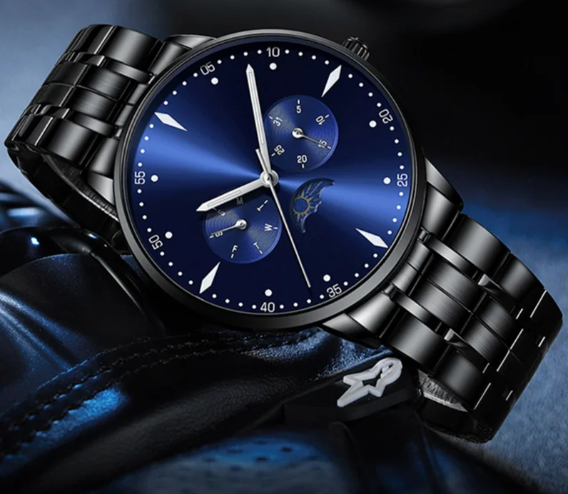 Мужские кварцевые часы из нержавеющей стали