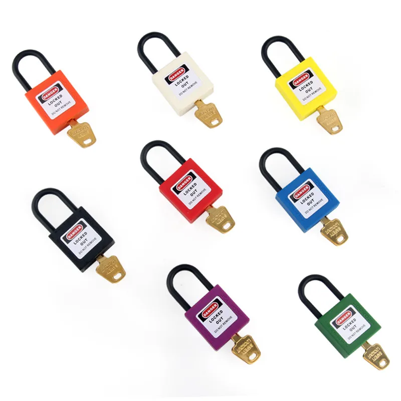 Isolation Nylon insulated lockout-tagout Safety Padlock with Master Keyed Custom laser coding for conductive areas
