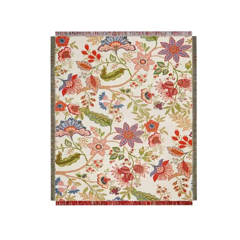 Boho Throw Blanket Knitted Throw Blanket with Tassel Double-Sided Bohemian Throw Cover for Couch Sofa Bed Home Outdoor Beach