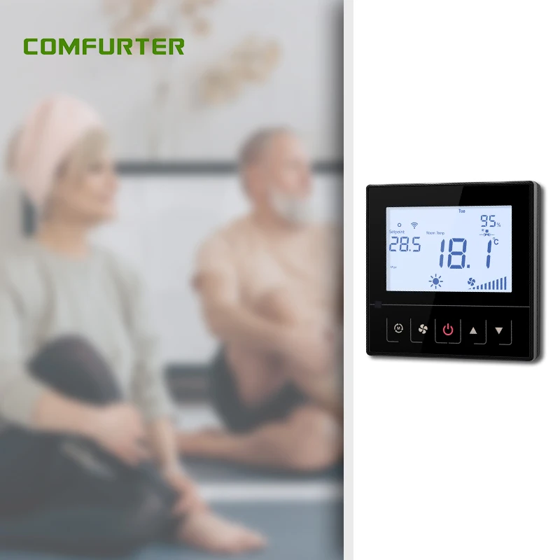 Comfurter Smart Tuya Touchscreen WiFi Thermostat  Voice Control Digital Room Temperature Controller with 7 Day Programmable