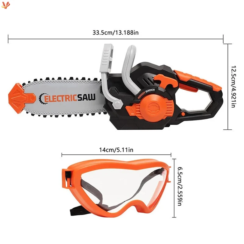 2024 Plastic Tool Electric Chain Saw Toys with Sound Pretend Play Kids Garden Kit Tool Hand Tool Toys for 3-8 years old