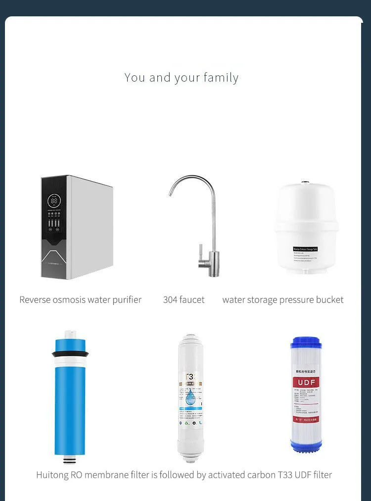 3 stage ultrafiltration water purifier system UF CTO PP water filtration drinking water filters for home