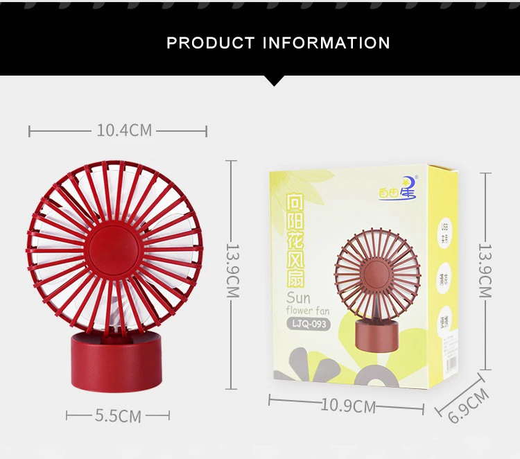 China Summer USB Mini Fan Air Cooling Table Student Dormitory Plastic Blade Charging Desktop Small Fan