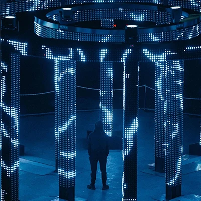 p40 p55 flexible building facade lighting led curtain outdoor soft led mesh display transparent