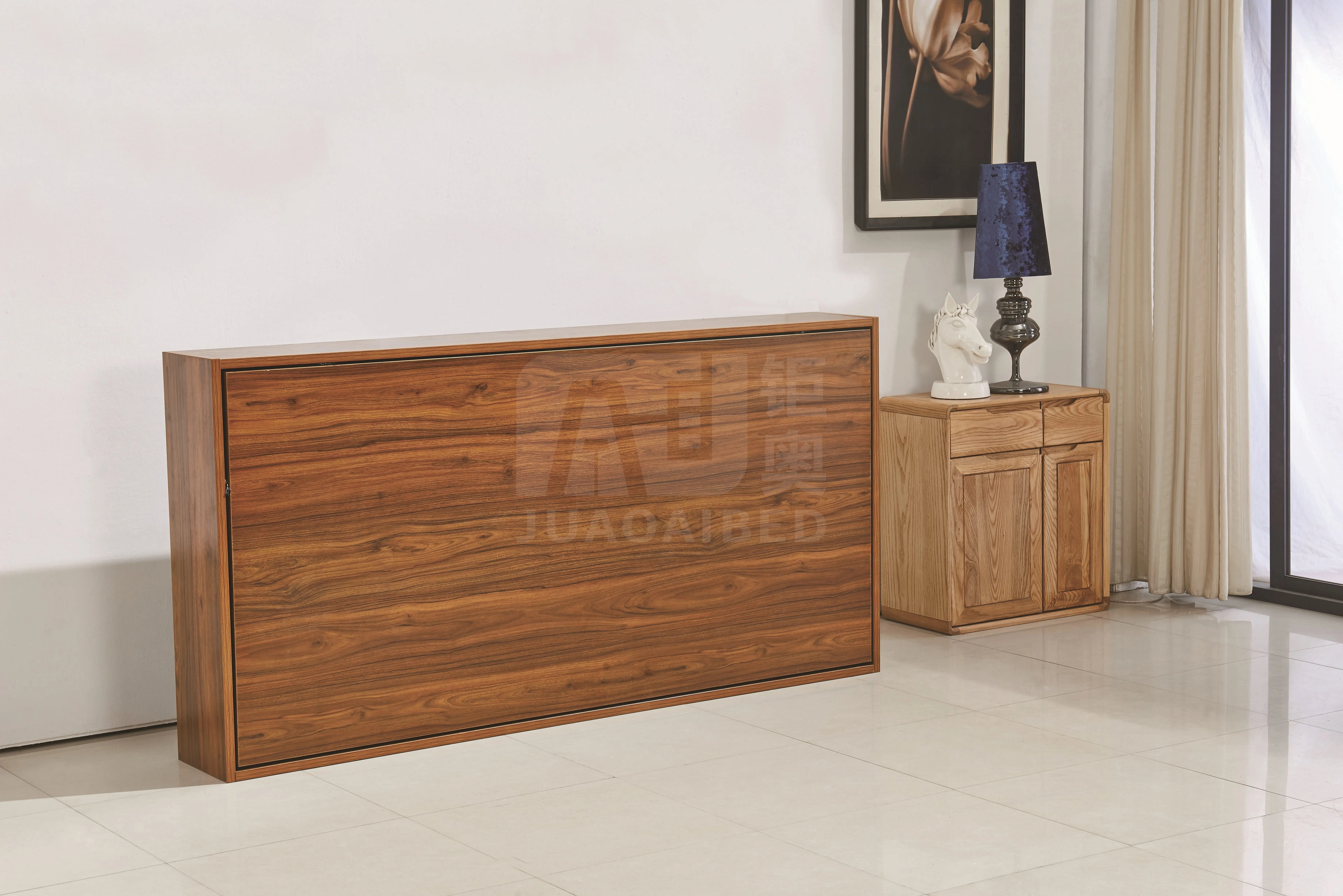 Horizontal Knock-Down KD Modern Design Queen Size Wall bed Murphy bed Kit