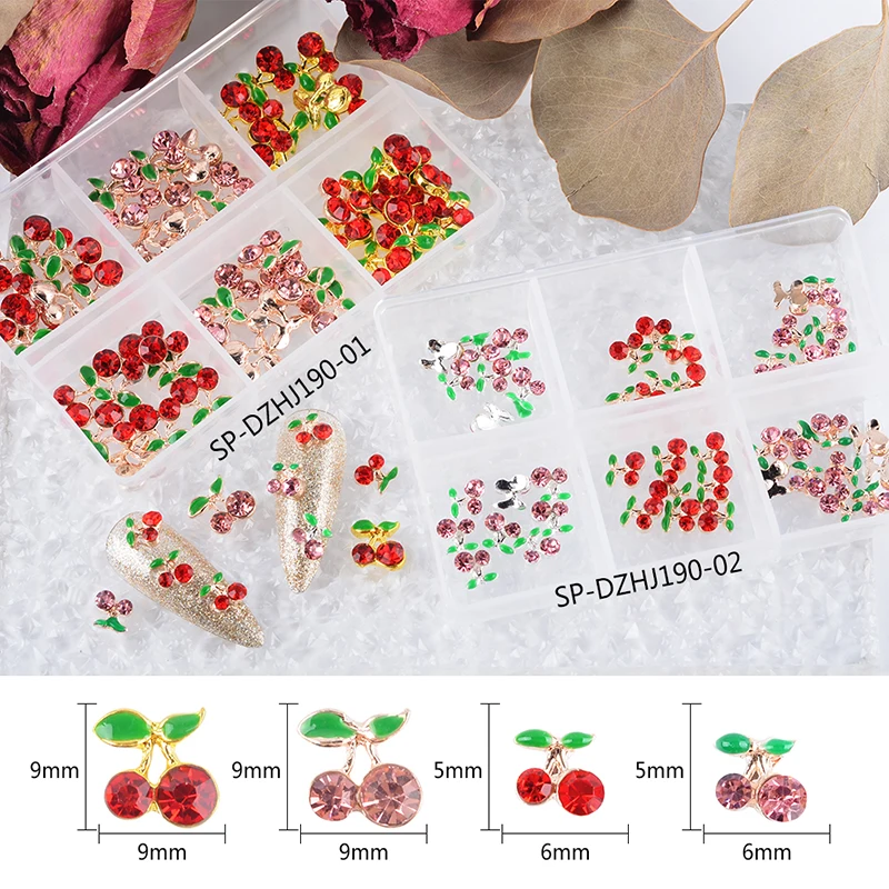 3D Colorful Cherry Kawaii Nail Art Nail Rhinestone Accessories Charms