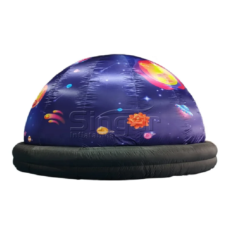 6m portable Mobile digital projection igloo inflatable planetarium dome tent with planet logo printing