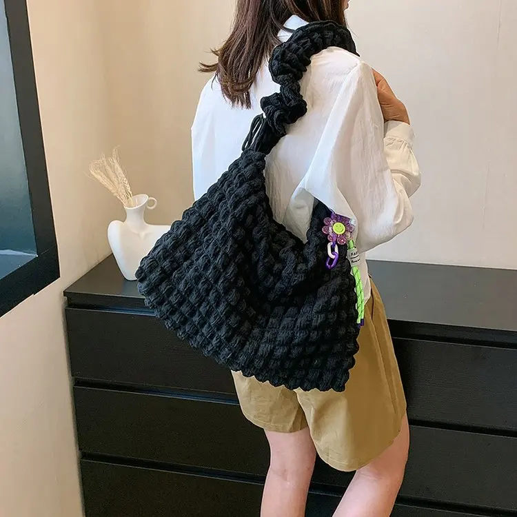 RU Wholesale Custom Size Bubble Large Women Cream Messenger Shoulder Bag Tote Puffer Bags