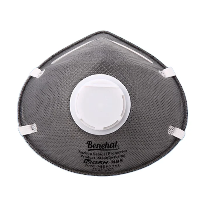 Niosh N95 Mascara de carbon activado N95 carbon Respirador N95 Mascara de polvo Mascara de copa N95 Large size carbon mask
