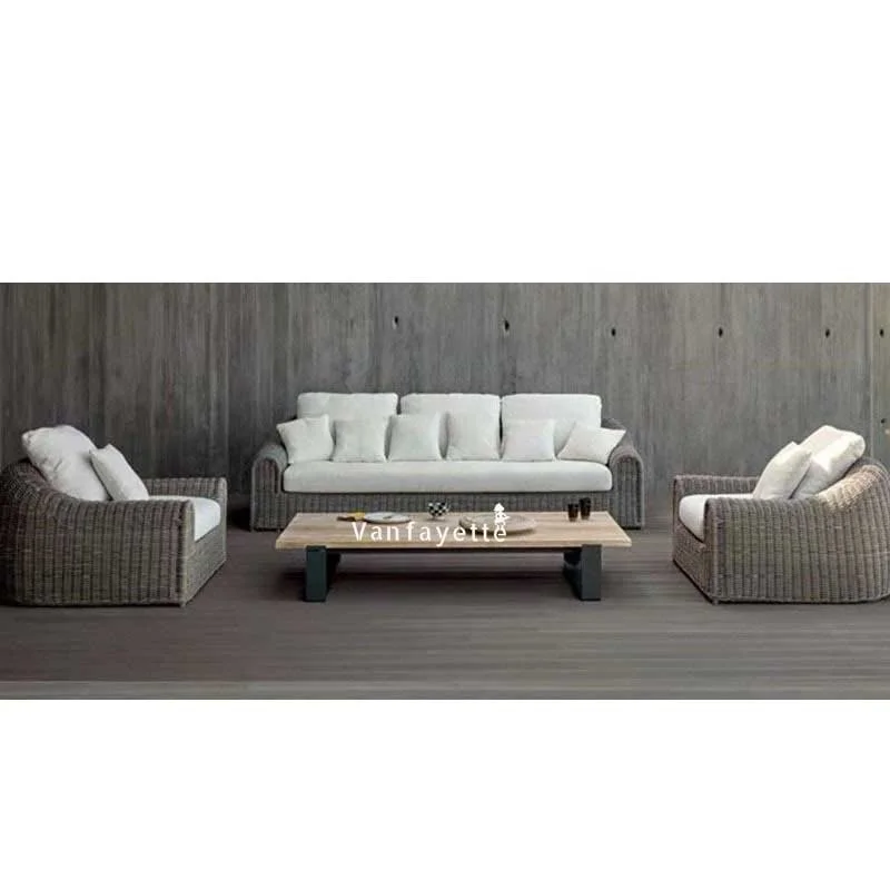 Fashion Luxury Couch Garden Set Aluminium PE Rattan Weaving Hand Made Furniture italian hotel furniture