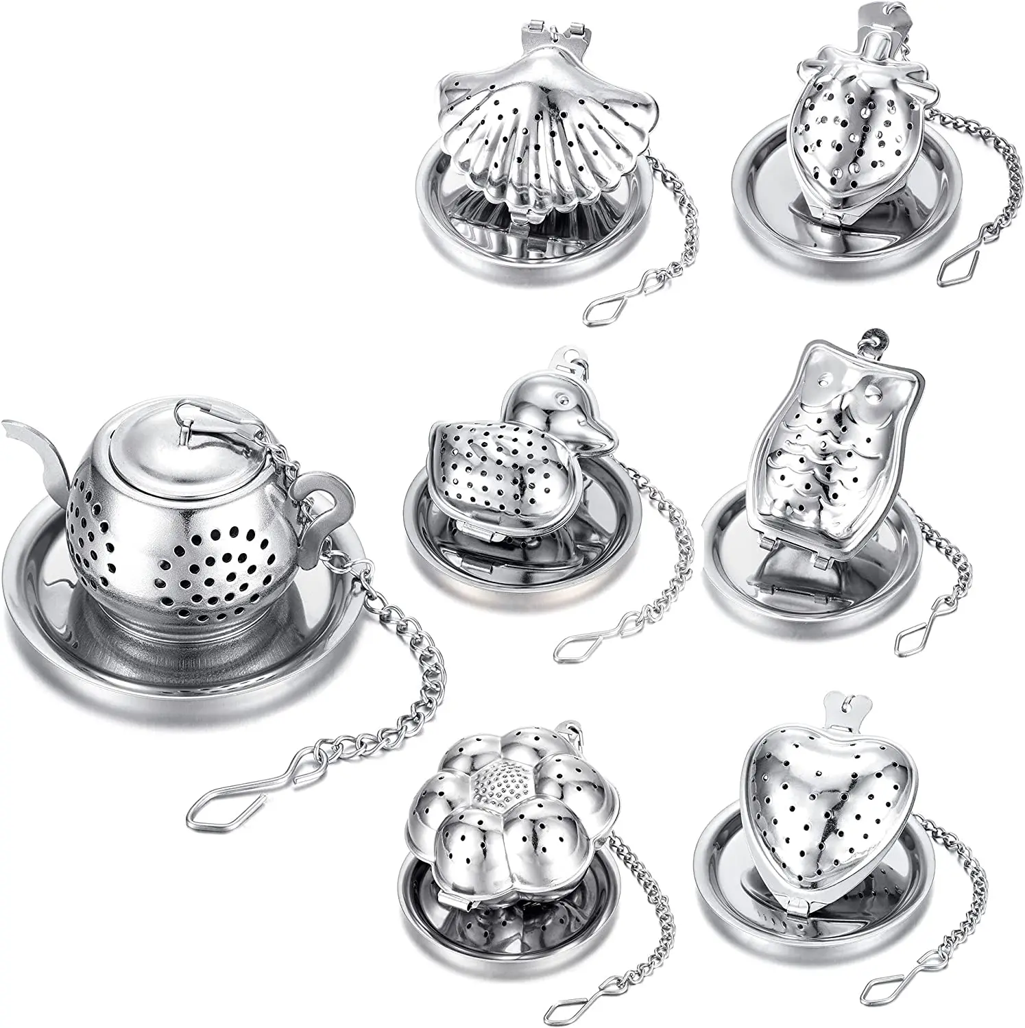 Wholesale Stainless Steel Gold Silver Color Tea Strainer Basket Infuser with Handle for Loose Leaf