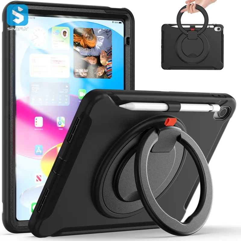 Shockproof Bumper 360 Degree Rotation Handle Grip Kickstand Pencil Holder Rugged Tablet Case For iPad 10.9 10th Generation 2022