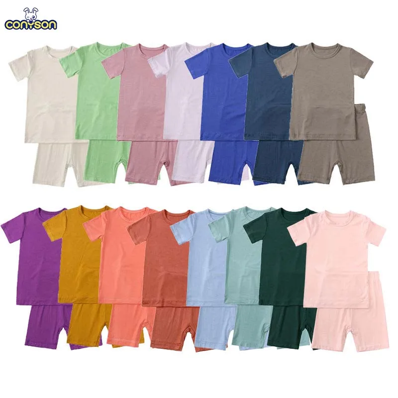 Conyson toddler baby boy girls wholesale bamboo clothing sets manufacturer kids girls boys clothing sets summer children clothes