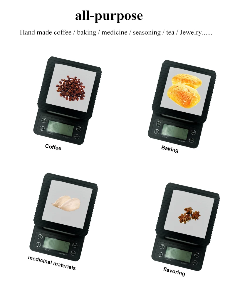 KitchenTour Digital Kitchen Scale 0.1g High Precision Coffee Scale, Drip Espresso Scale with Auto Tare and Silicon