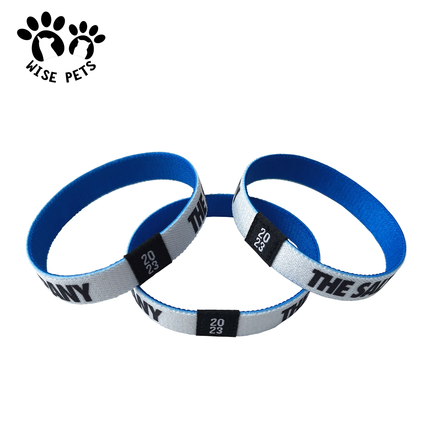 Hot sale custom round spring cloth fabric bracelet NFC RFID sublimation printed stretch wristbands polyester elastic wrist band