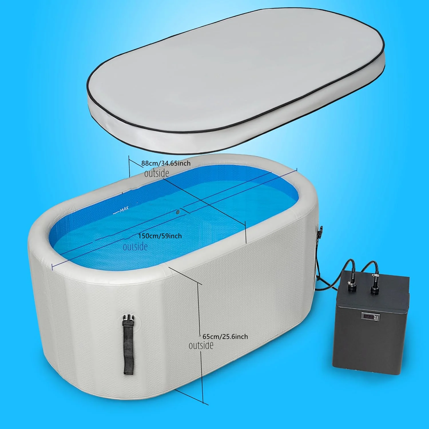 XL Inflatable Portable Ice Bath Tub Athletes Modern Design Home Use Water Chiller Compatible Cold Plunge Wet Steam Recovery PRO