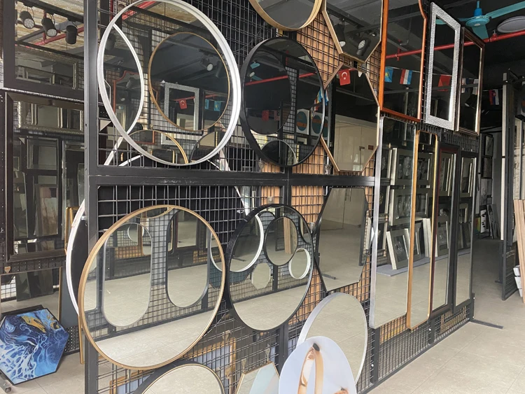 Wholesale Matte Black Aluminum Metal Frame 50 60 70 80Cm Toilet Mirror Bathroom Vanity Round Wall Mounted Bathroom Mirror