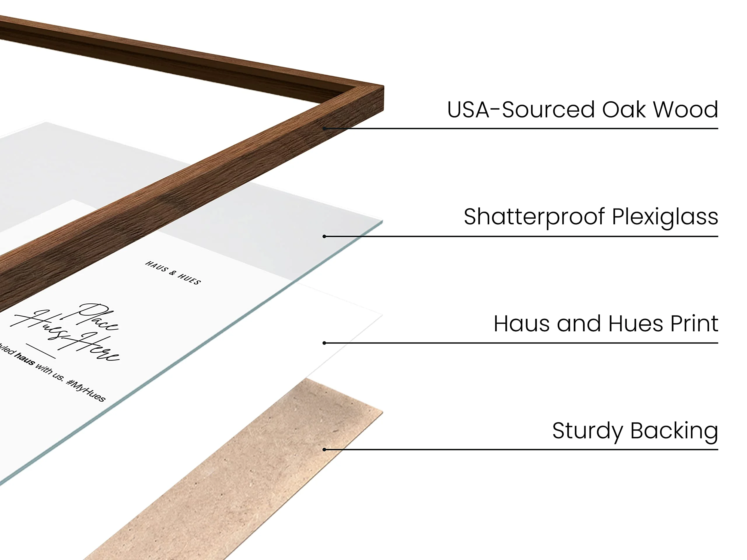 High-End Rectangular Wooden 8x12 Oak Frames Natural Wood Photo Frames