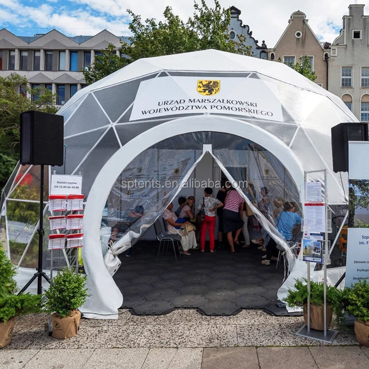 Camping tenda in stock geo tube 8m dome tent