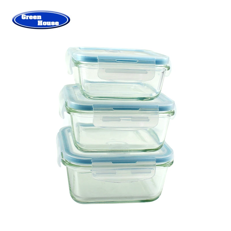 Professional storage containers lids glass food container set with high quality