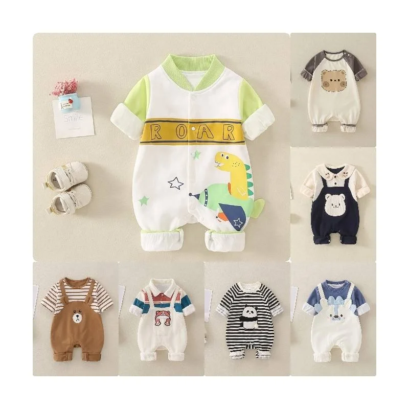 Factory wholesale spring and autumn baby jumpsuits for girls baby cotton overalls boys baby jumpsuits kids clothes