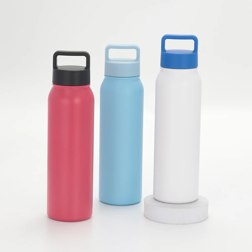 20oz 30oz Stainless Steel Flask Double Wall Vacuum Insulated Sports Gym Water Bottle with Handle