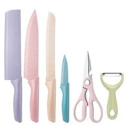 Kitchen Accessories Colorful Knife set 6pcs Macaron knife set With Color Box