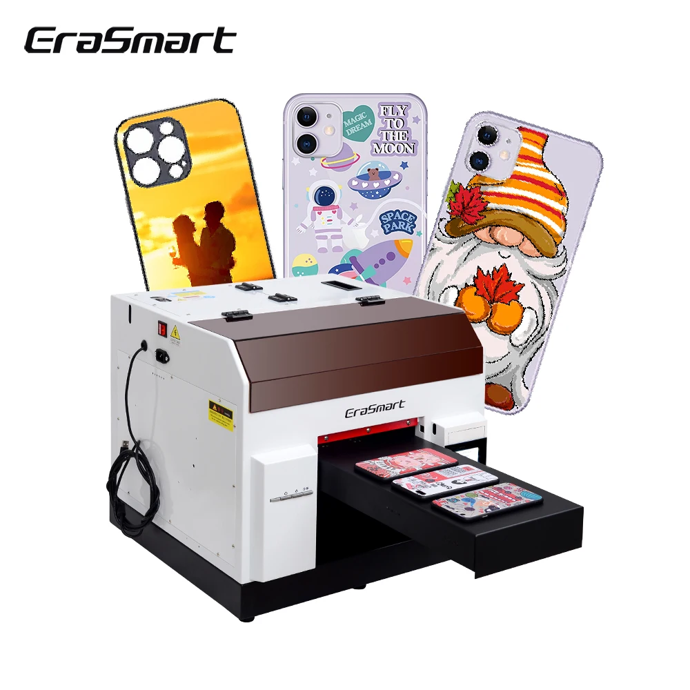 EraSmart Digital Inkjet Desktop L800 L805 Print Head UV Flatbed Printer Price Mini Size A4 A3 UV Printer For Phone Case