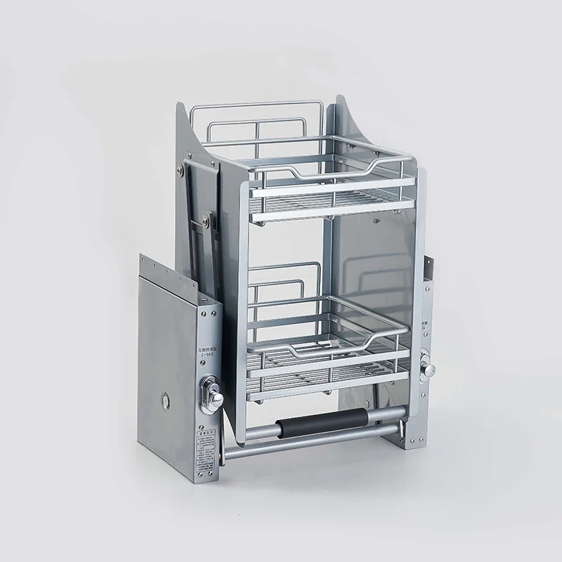 Кухонный шкаф с современным механизмом подъема, вертикальная подъемная корзина для хранения пищевых продуктов и напитков, полки