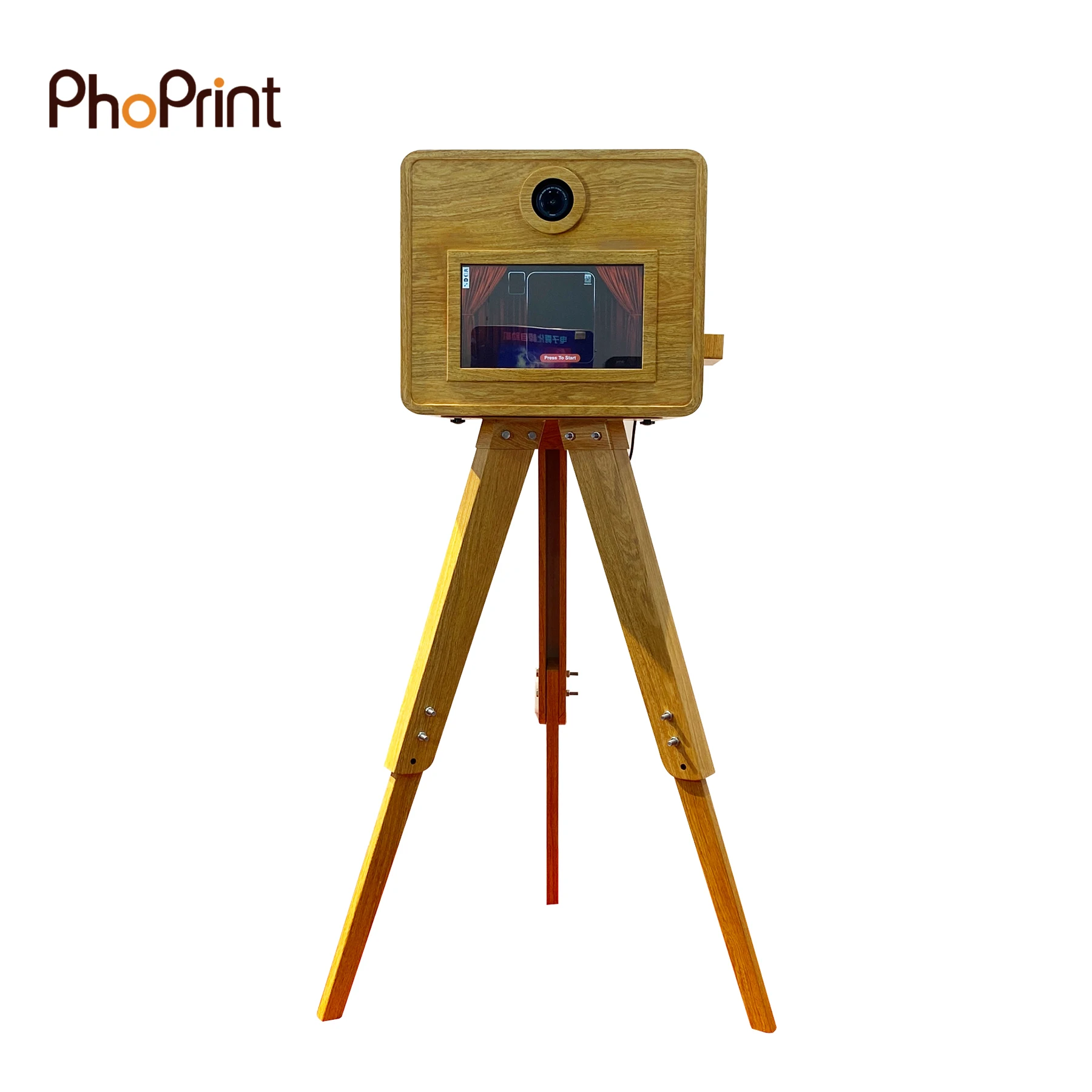 New Design Wooden Strips Vintage Photo Booth Small Photo Booth Machine Kiosk