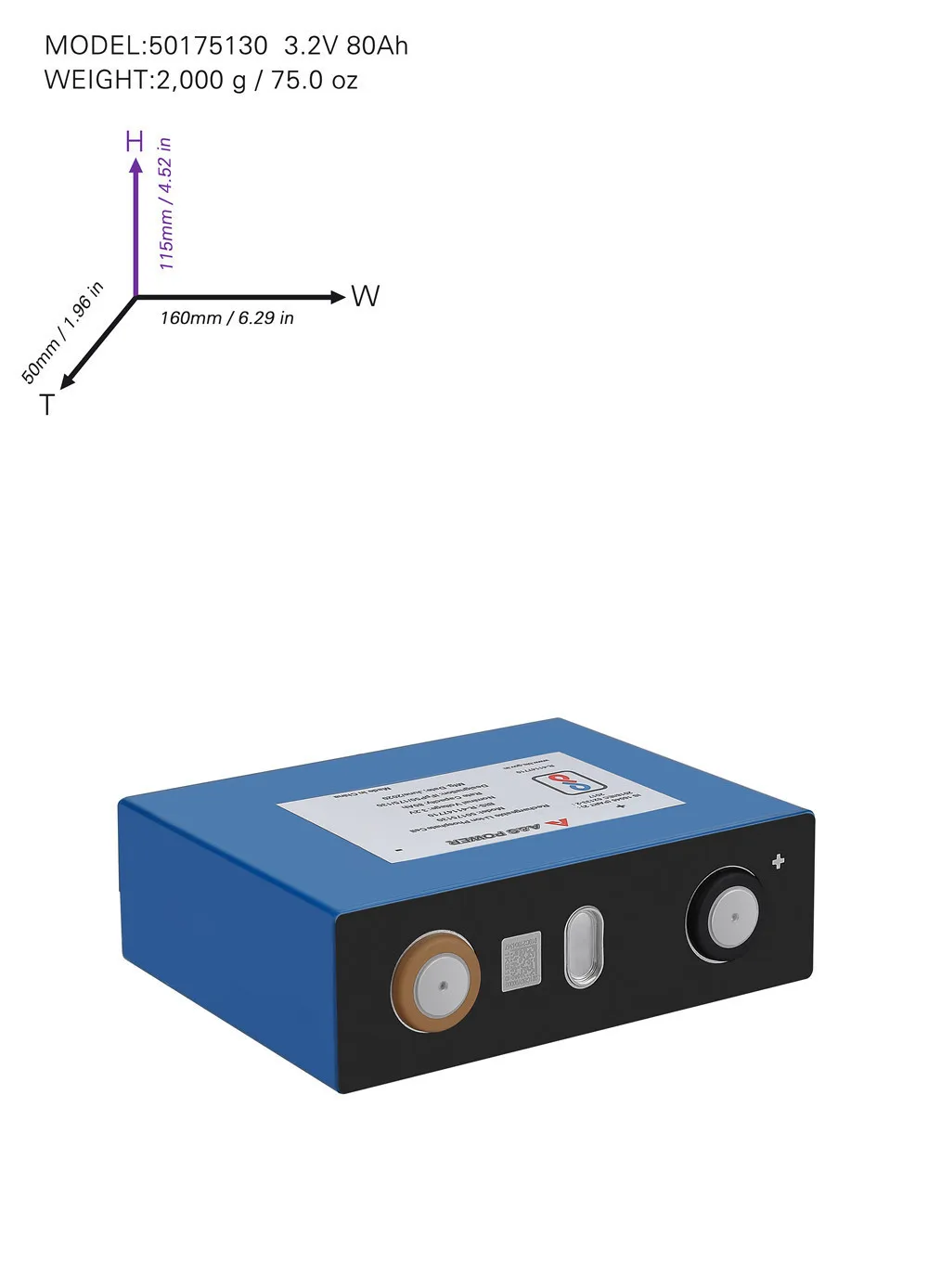 3.2v 50 ah 80ah 100ah 200ah 300ah Prismatic lifepo4 Lithium Ion Battery For 48v Power Solar Energy Storage System Pack