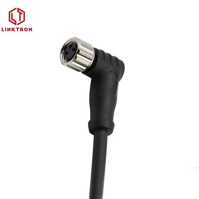 3m connector IP67 M5 M8 M12 M16 Right Angle moulding cable connector waterproof PVC/PUR cable connector IP67