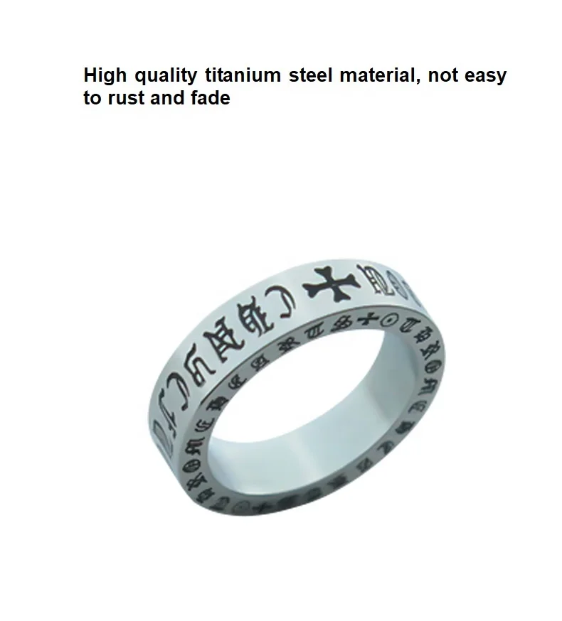 Hot sale High polished punk round men ring roman numerals titanium steel   birthday party gift rings